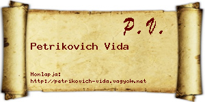 Petrikovich Vida névjegykártya